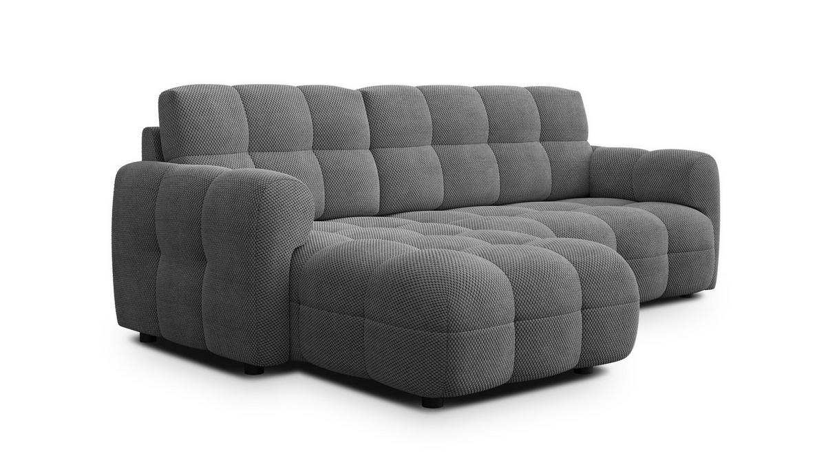 ECKSOFA MELLOW 3-Sitzer, grau - Schwarz/Grau, Holz/Textil (232/156cm) - Courtois Laville