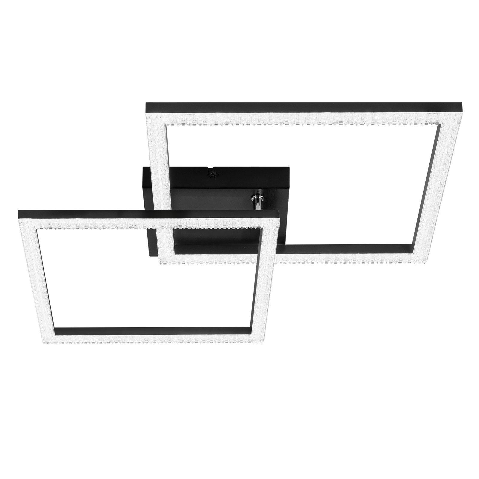 LED-DECKENLEUCHTE Katharina 46.1/46.1/6.3 cm - Schwarz, Metall (46.1/46.1/6.3cm) - Nettlife