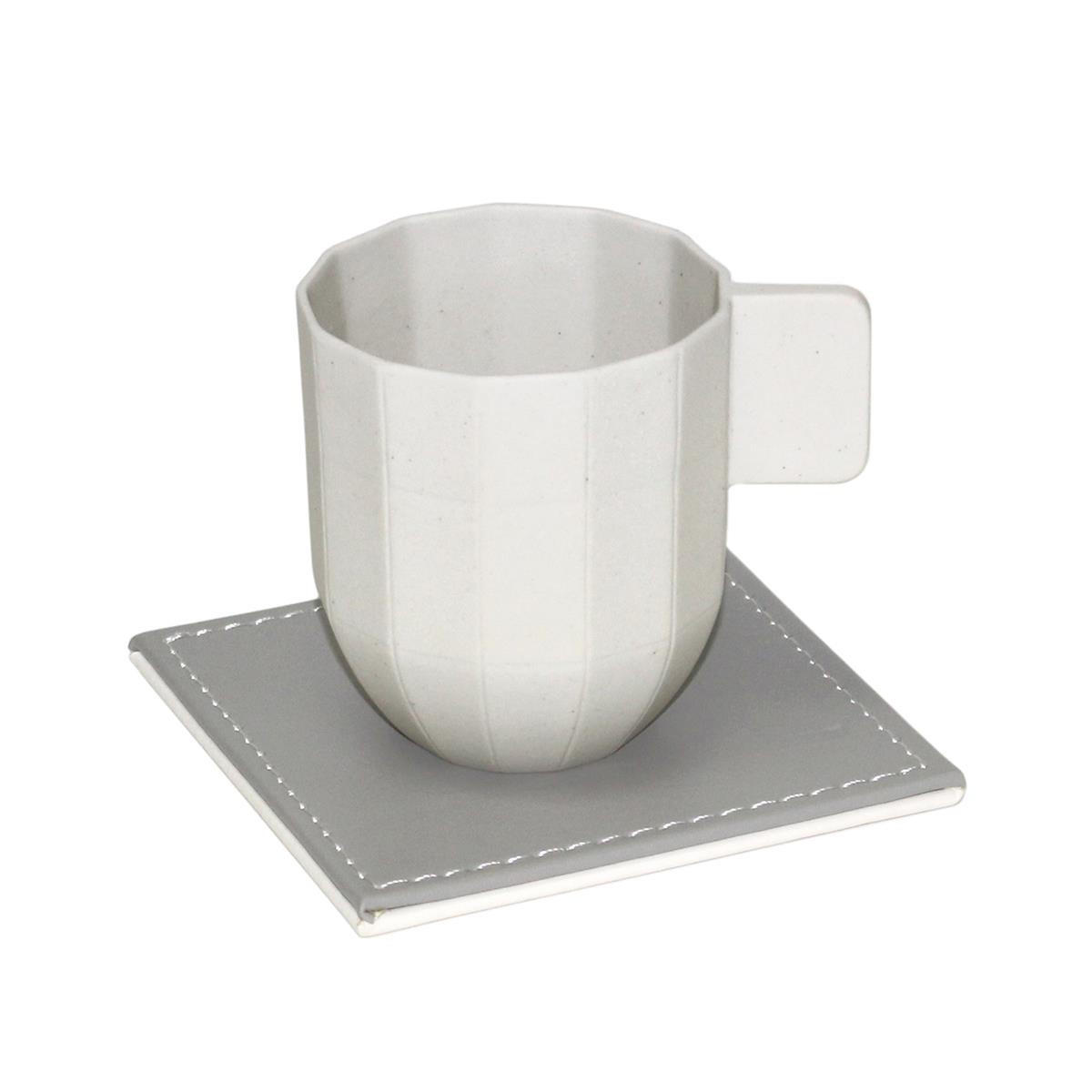 UNTERSETZER Grau/Weiß, 4er Set - Grau, Textil (10/10cm) - Freeform