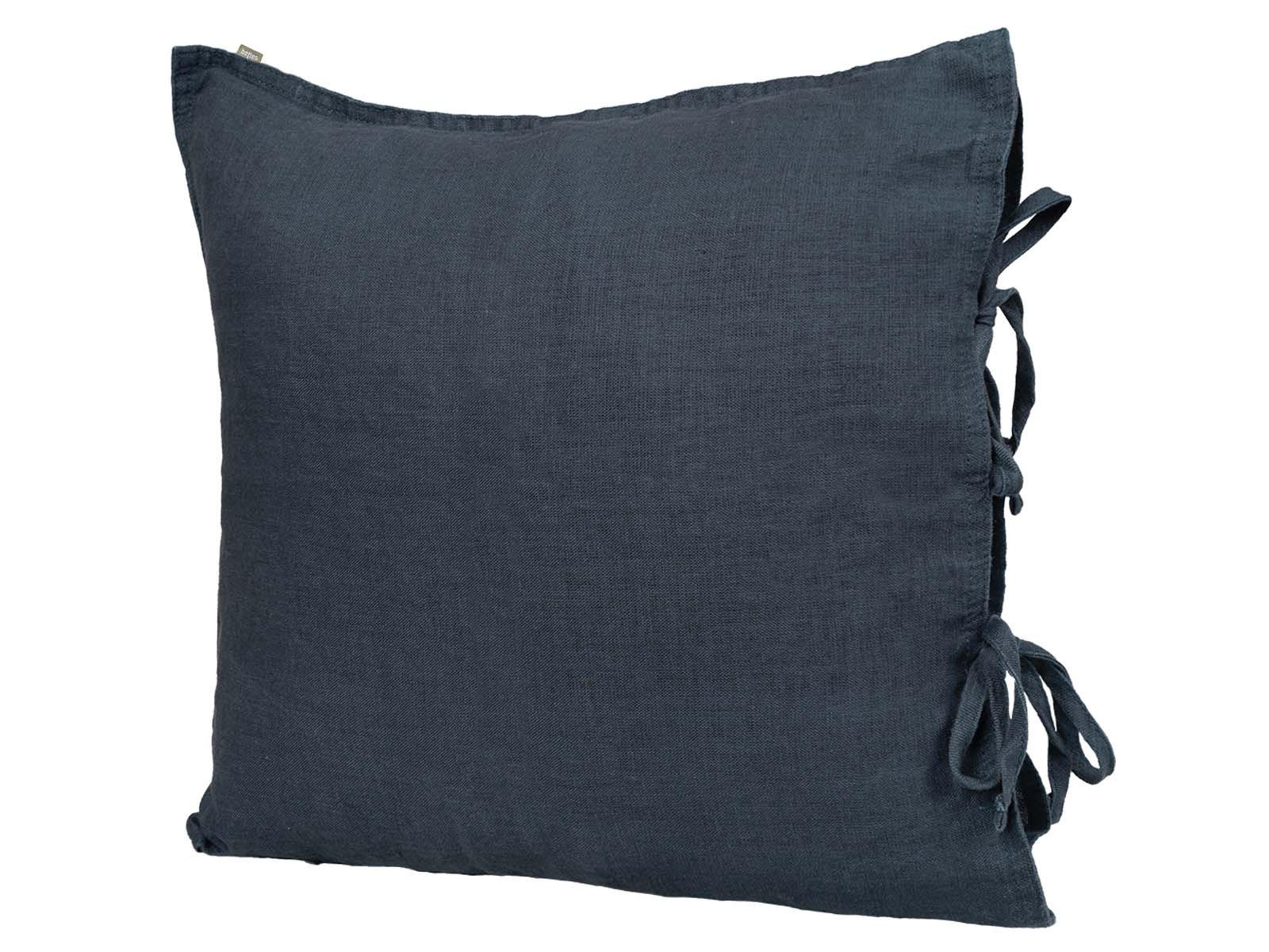 KISSENBEZUG reines Leinen tiefsee-blau 80/80 cm - Dunkelblau, Naturmaterialien (80/80cm) - beties Heimtextil