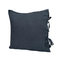 KISSENBEZUG reines Leinen tiefsee-blau 80/80 cm - Dunkelblau, Naturmaterialien (80/80cm) - beties Heimtextil