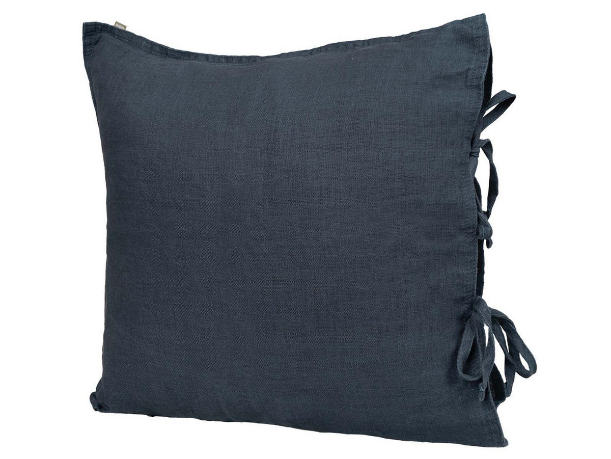 KISSENBEZUG reines Leinen tiefsee-blau 80/80 cm - Dunkelblau, Naturmaterialien (80/80cm) - beties Heimtextil