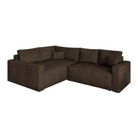 ROHOVÁ SEDAČKA ERONIS hnědá - šedá/hnědá, dřevo/textil (265/194cm) - MASSENO