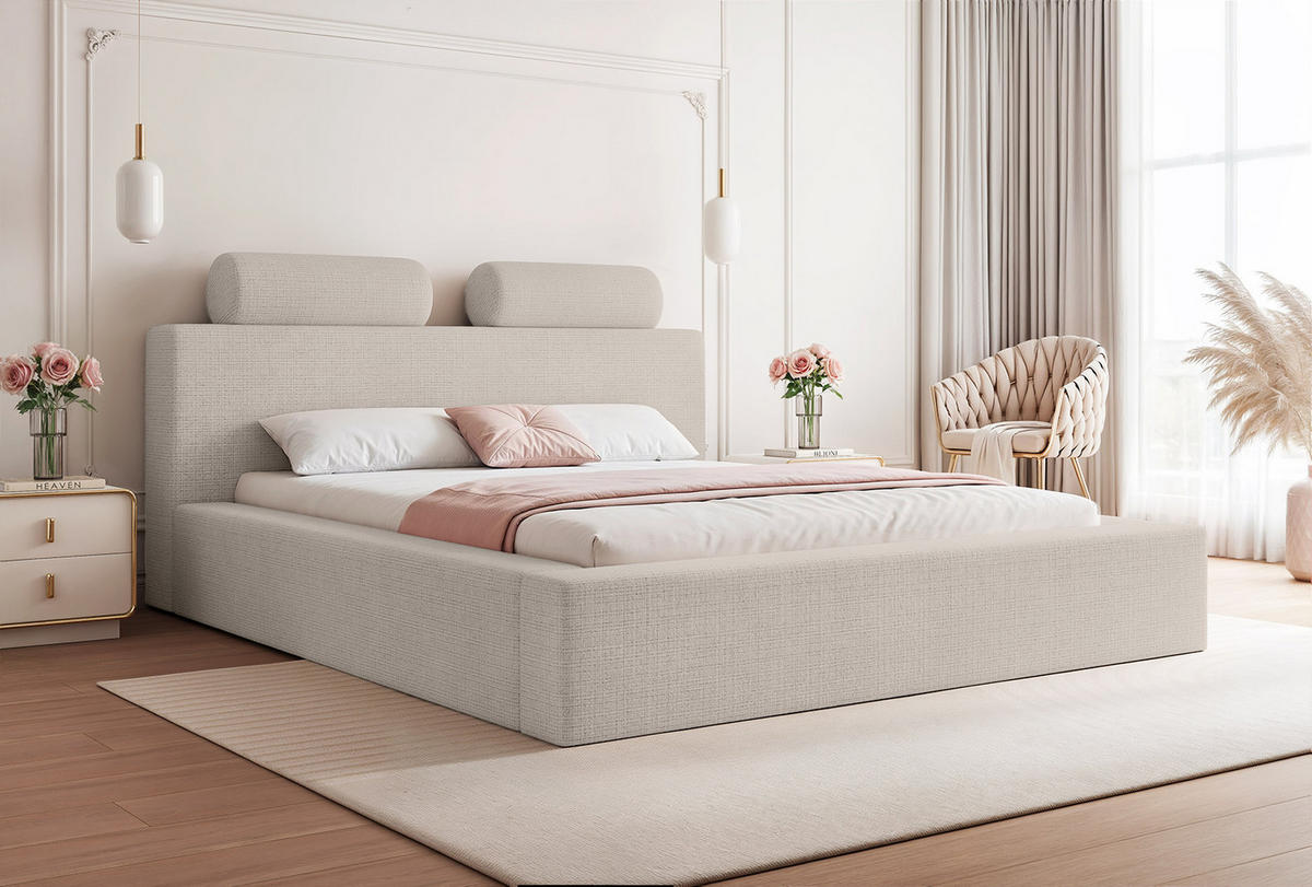 POLSTERBETT PELLIZZANO 120x200 cm, Beige - Beige, Textil (200/120cm) - Fedve