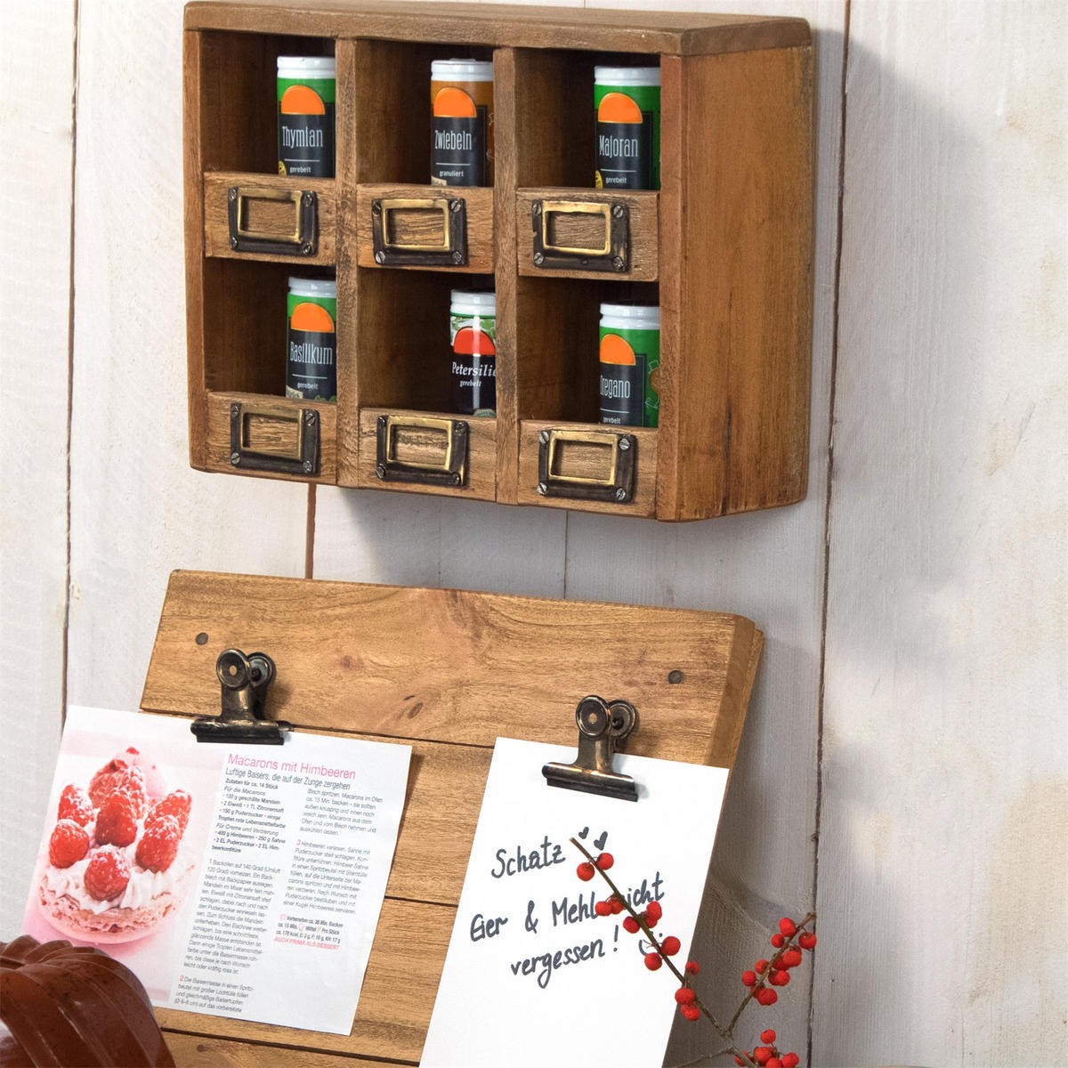 SETZKASTEN-WANDREGAL Lima Mahagoni Massivolz, 6 Fächer naturfarben - Naturfarben, Holz (30/24/10cm) - DESIGN DELIGHTS