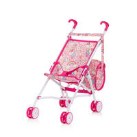 PUPPEN-ZUBEHÖR-SET Trixy pink 3 in 1, Buggy, Hochstuhl, Tasche, Laufstall, faltbar, Zubehör-Set - Braun, Kunststoff (27/55/51cm) - Chipolino