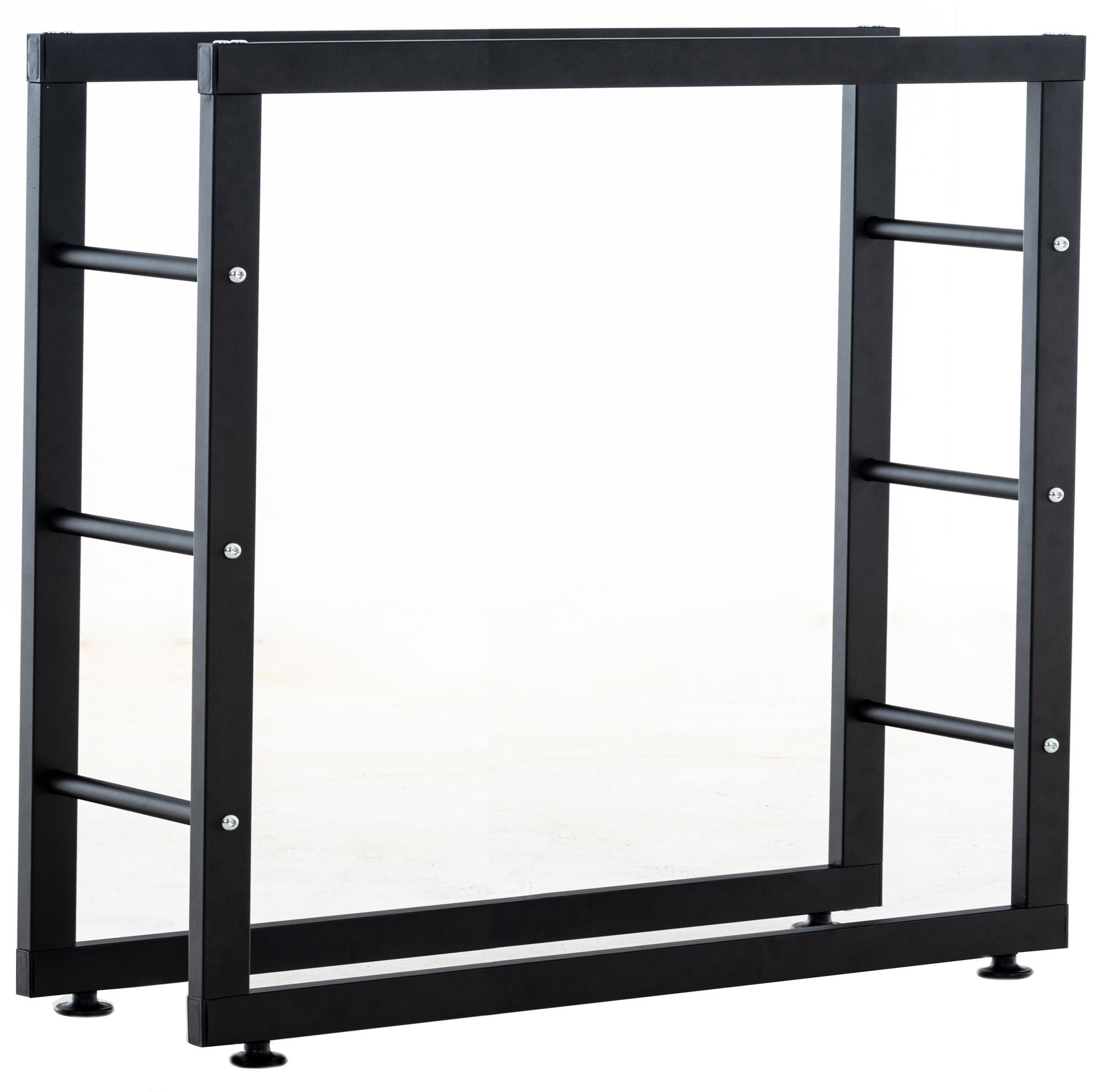 KAMINHOLZSTÄNDER Kerry-II, 25x100x80 cm Schwarz - Schwarz, Metall (100/80/25cm) - TPFLiving