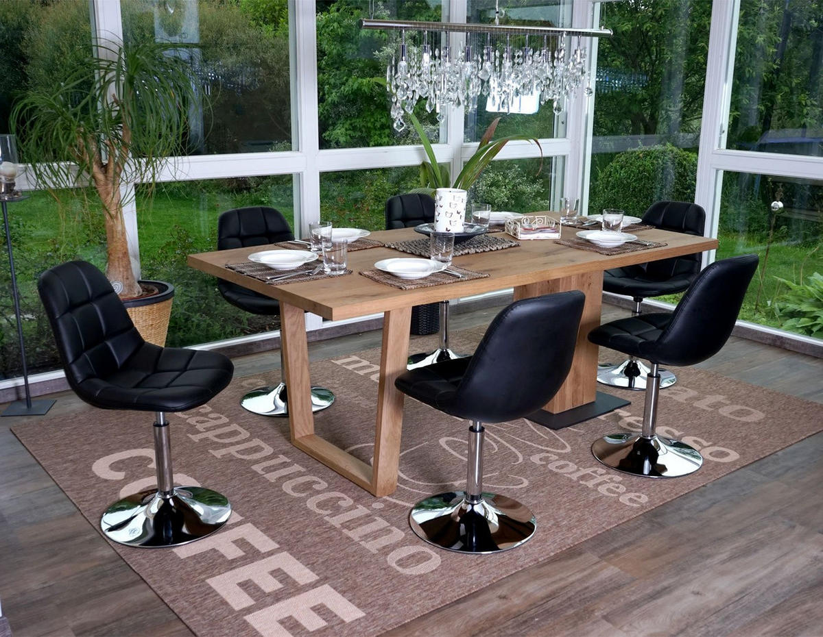 ESSZIMMERSTUHL Schwarz 6er-Set - Schwarz, Textil (47/84/50cm) - MCW