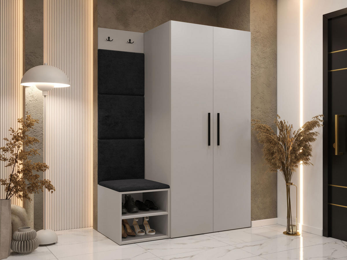 GARDEROBEN-SET Medi IV - Kaschmir/Anthrazit, Holzwerkstoff/Kunststoff (80/191/50cm) - MIRJAN24