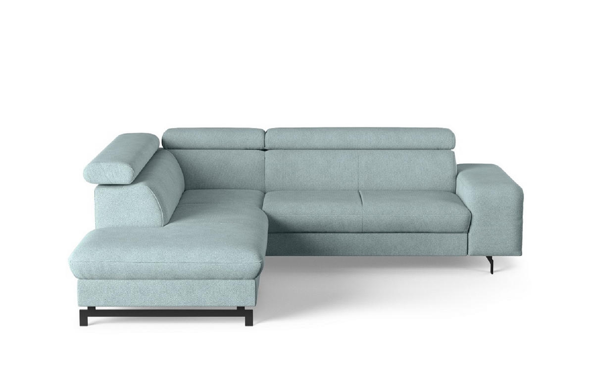 ECKSOFA mit Schlaffunktion und Bettkasten - Türkis/Schwarz, Kunststoff/Textil (262/215cm) - Cotta