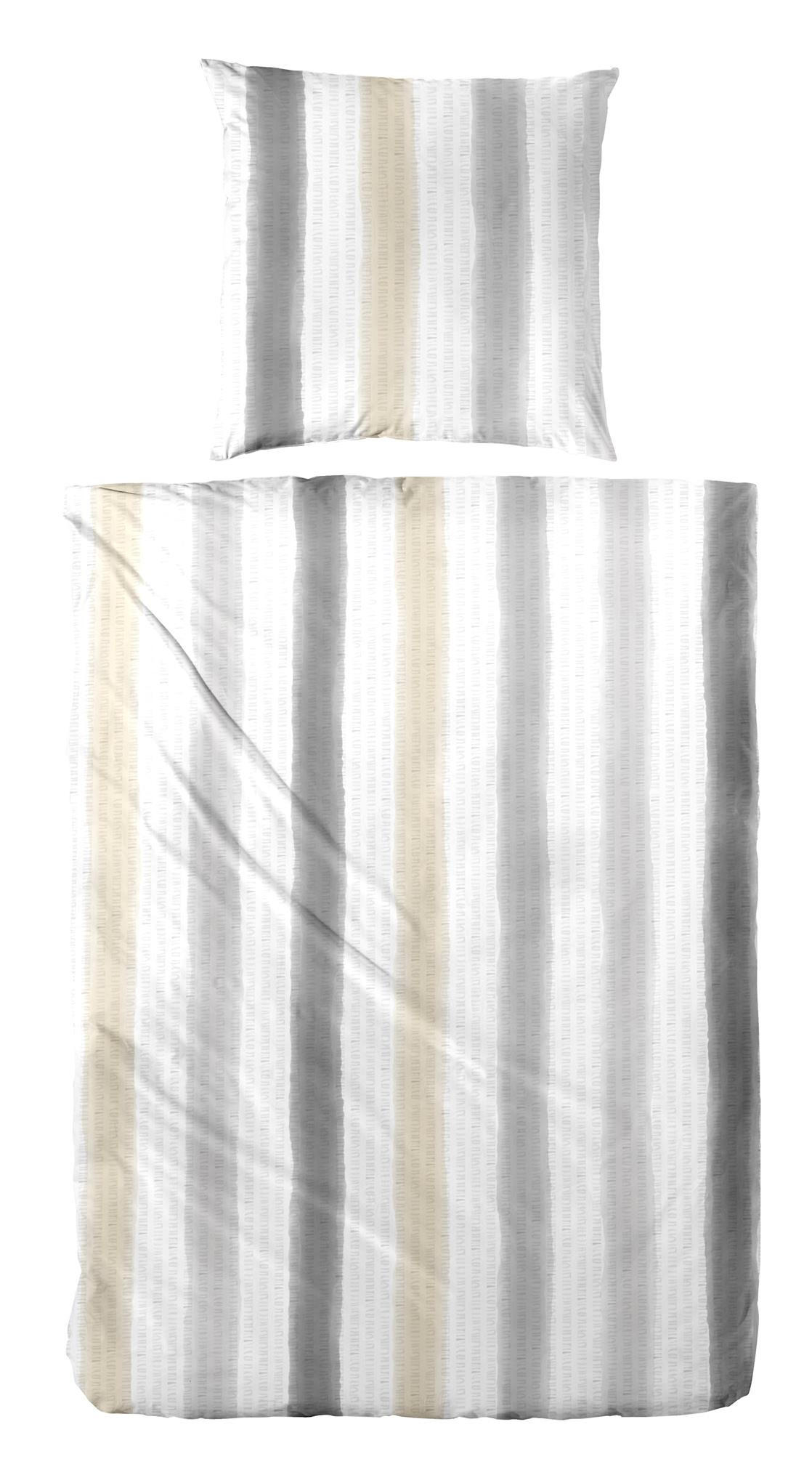 Carpe Sonno Seersucker-Bettwäsche Grau 155x220 cm