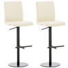 BARHOCKER 2er Set Diver Kunstleder Creme Schwarz - Creme, Leder/Metall (40/93/49cm) - DELUKE