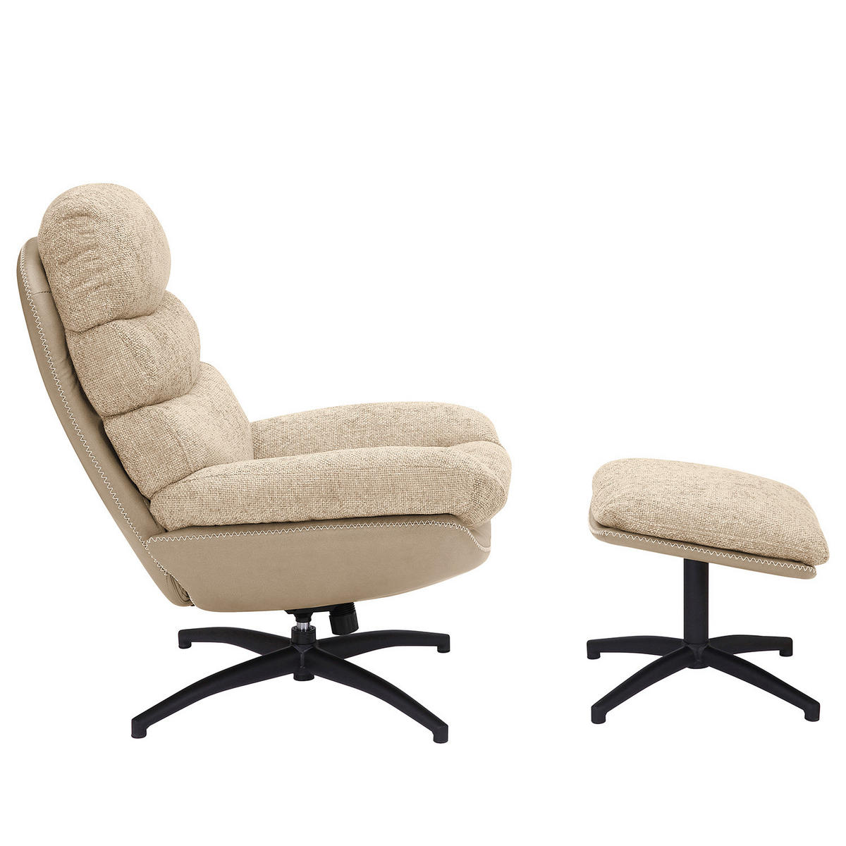 RELAXSESSEL - Beige/Schwarz, Kunststoff/Textil (78/102/90cm) - home24