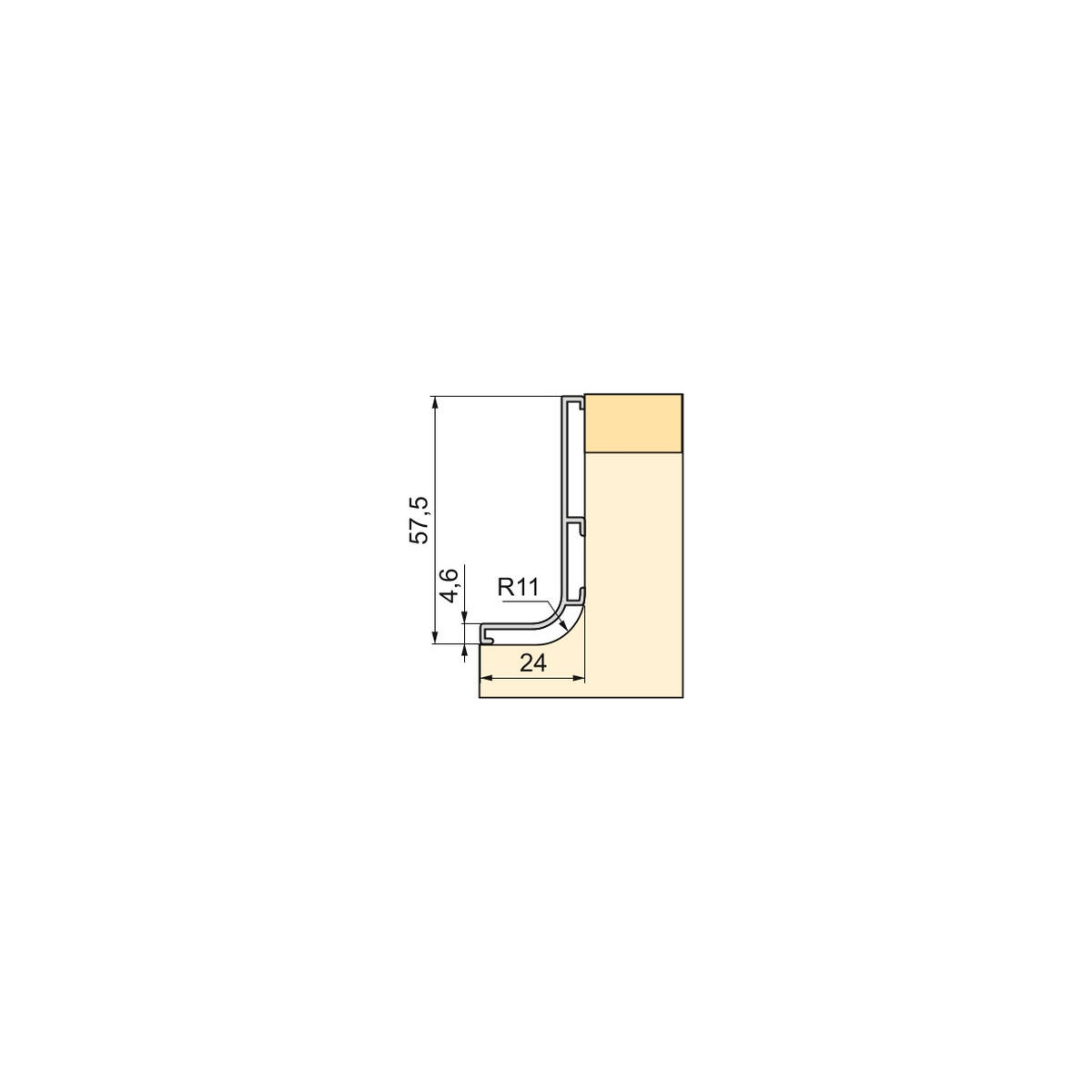 AUFLOTPROFILE Gola für Küchenmöbel, Länge 2,35m, mit Zubehör, Aluminium, Schwarz lackiert 2er-set - Schwarz, Metall (2.43/235cm) - EMUCA