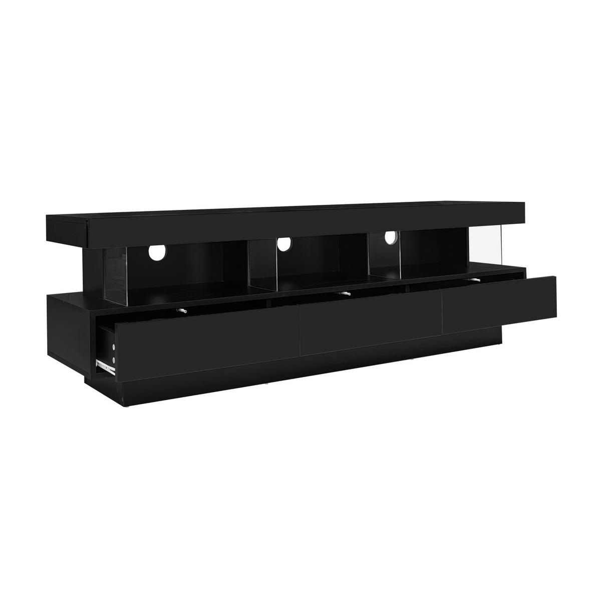 TV-ELEMENT mit LED 160 x 38 x 50,5 cm Schwarz Hochglanz - Schwarz, Holzwerkstoff (38/50.5/160cm) - Beauniv