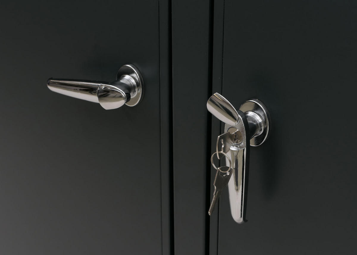 MÜLLTONNENBOX 3er mit Deckel HxBxT 122x200x84cm Anthrazit Edelstahl - Anthrazit, Metall (200/122/84cm) - PROREGAL