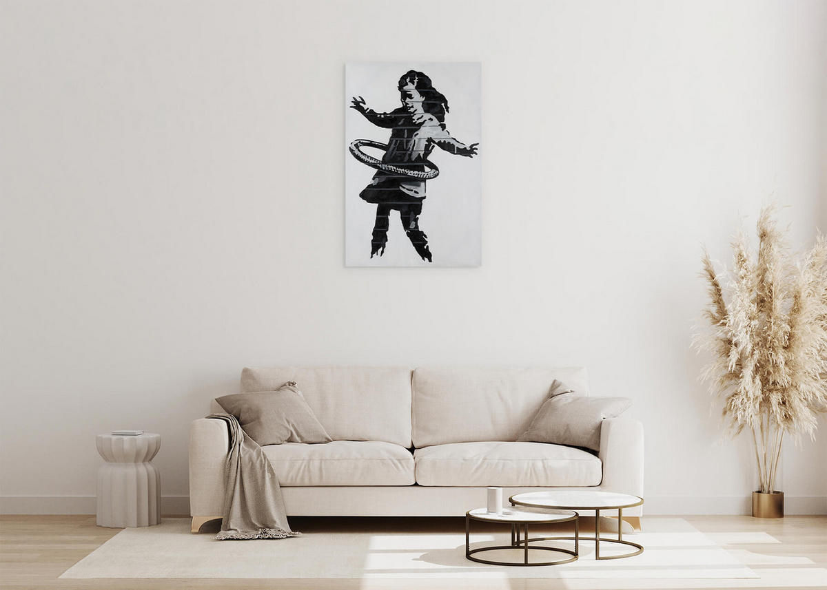 OLEJOMAĽBA 60/90 cm, Zvieratá - čierna, drevo/textil (60/90cm) - KUNSTLOFT