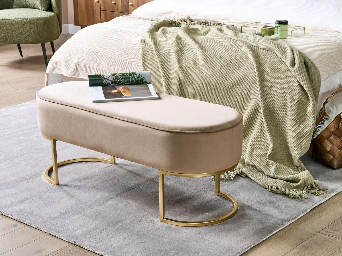BÄNK Milry 40/104/40 cm - Beige, Textil/Plast (104/40/40cm) - Beliani