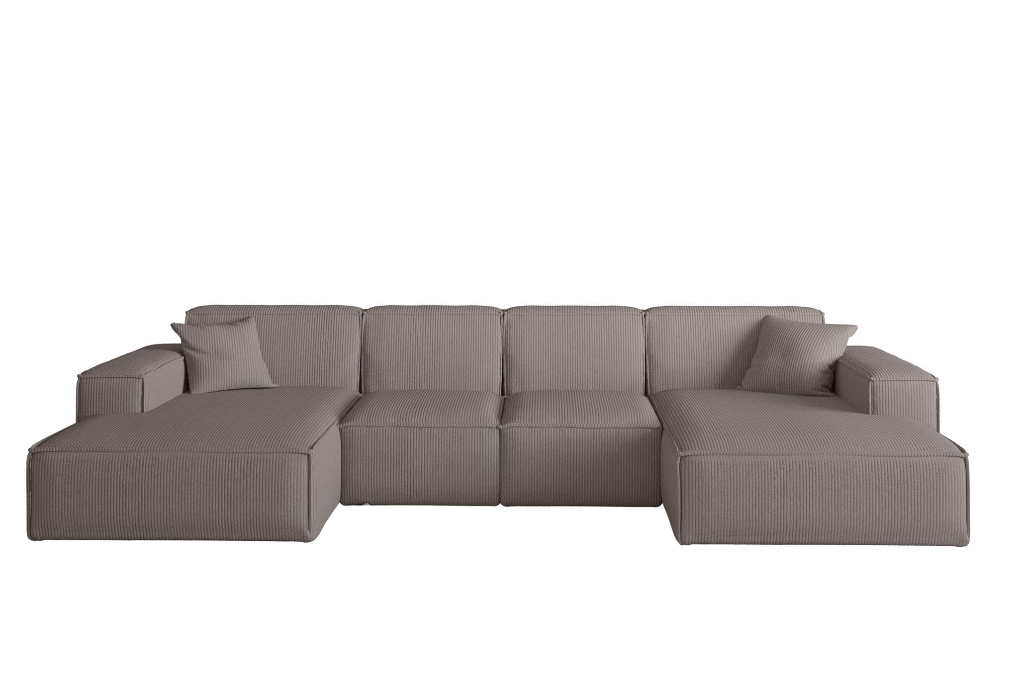 WOHNLANDSCHAFT Celes Premium Xs Scala - Taupe, Holzwerkstoff/Textil (342/73/165cm) - Fun Möbel