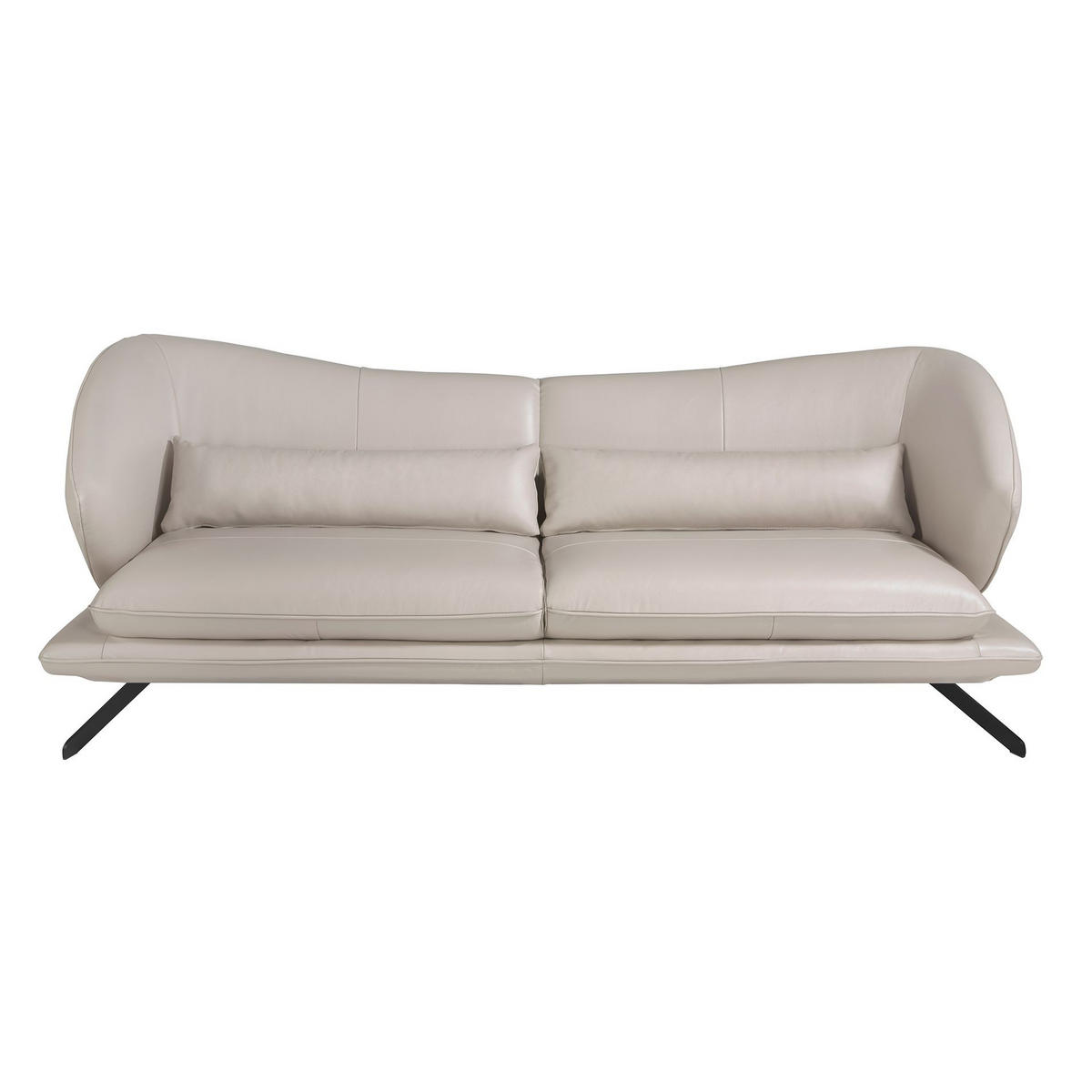 SOFA 3-sitzer ledersofa in taupe grau leder 230/90/85 cm - Dunkelgrau/Schwarz, Leder (230/85/90cm) - ANGEL CERDA