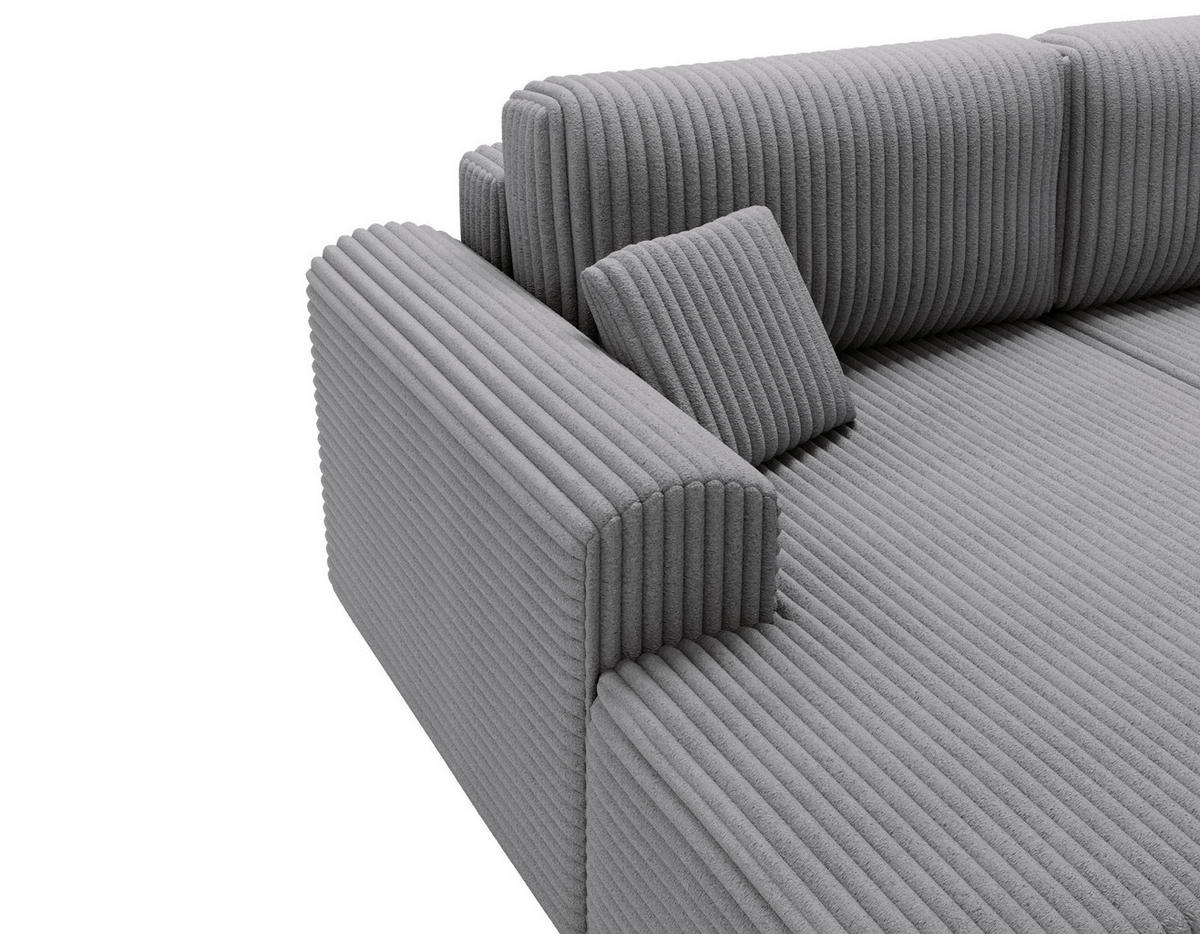 ECKSOFA Linea Dunkelgrau, Sofa mit Schlaffunktion, linke seite - Dunkelgrau, Holzwerkstoff/Textil (257/177cm) - Bettso