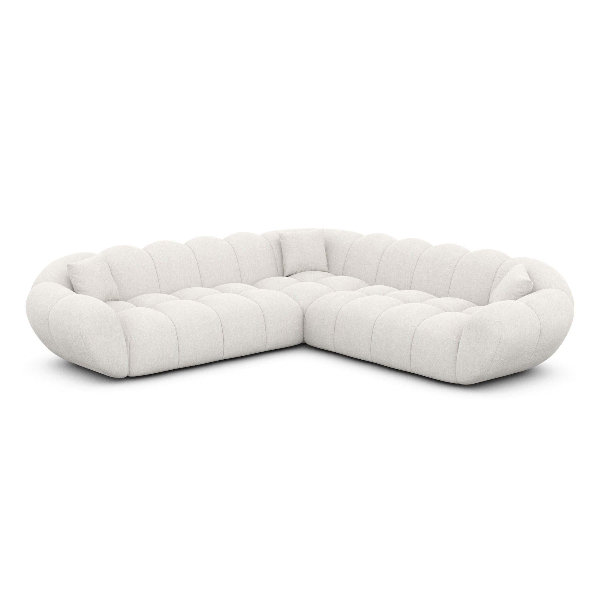 ECKSOFA Liva Weiß Strukturstoff - Weiß, Textil (258/258cm) - VAROYAL