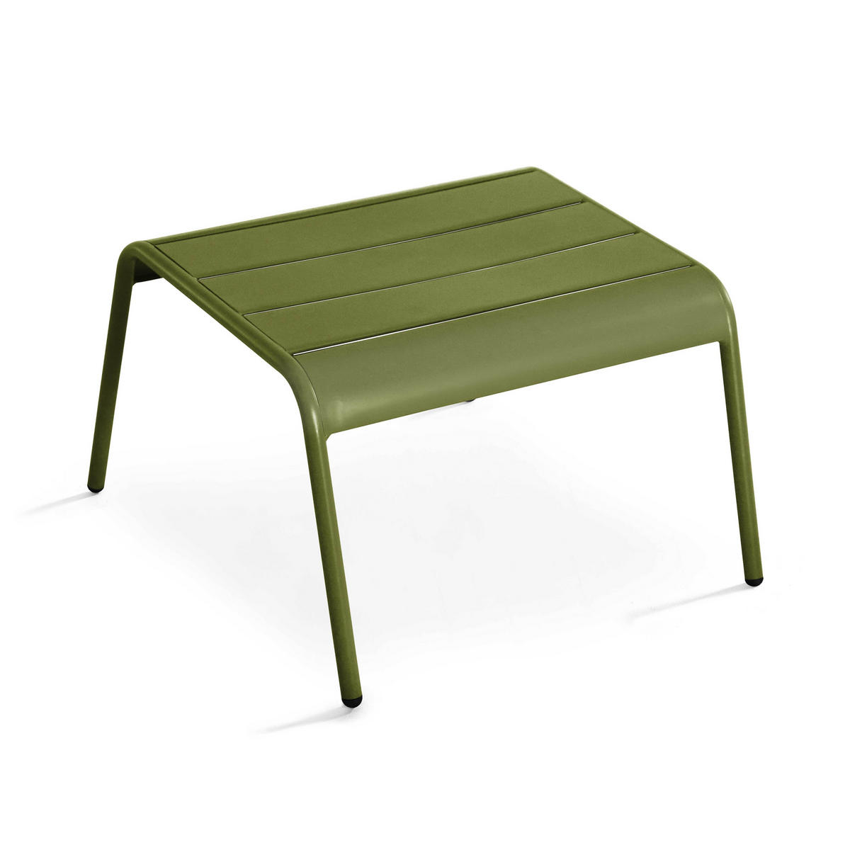RELAXSESSEL MIT HOCKER 2-tlg., Khakigrün - Grün, Metall (64/72/60cm) - Oviala