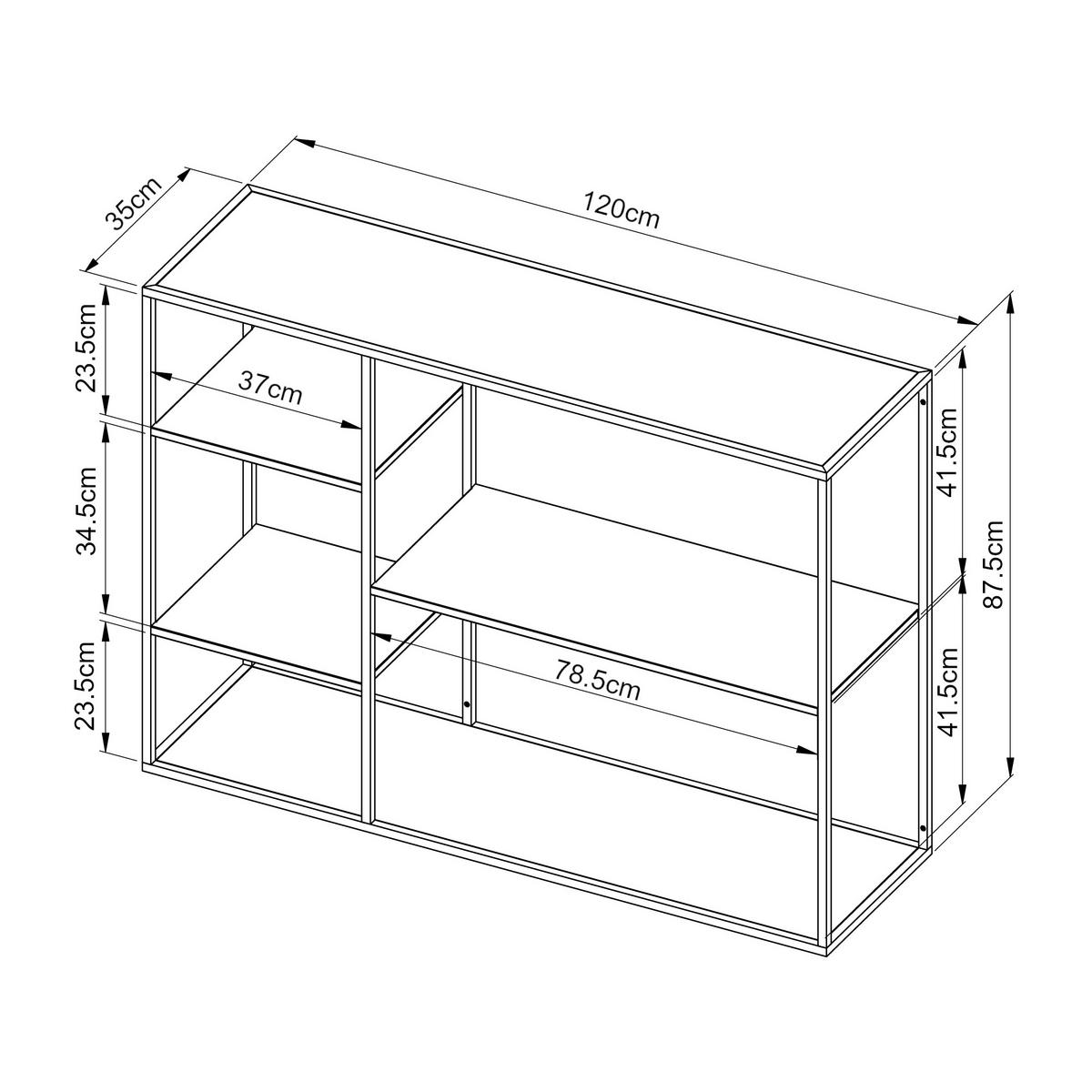 STANDREGAL Isojoki - Weiß, Metall (120/87.5/35cm) - [en.casa]