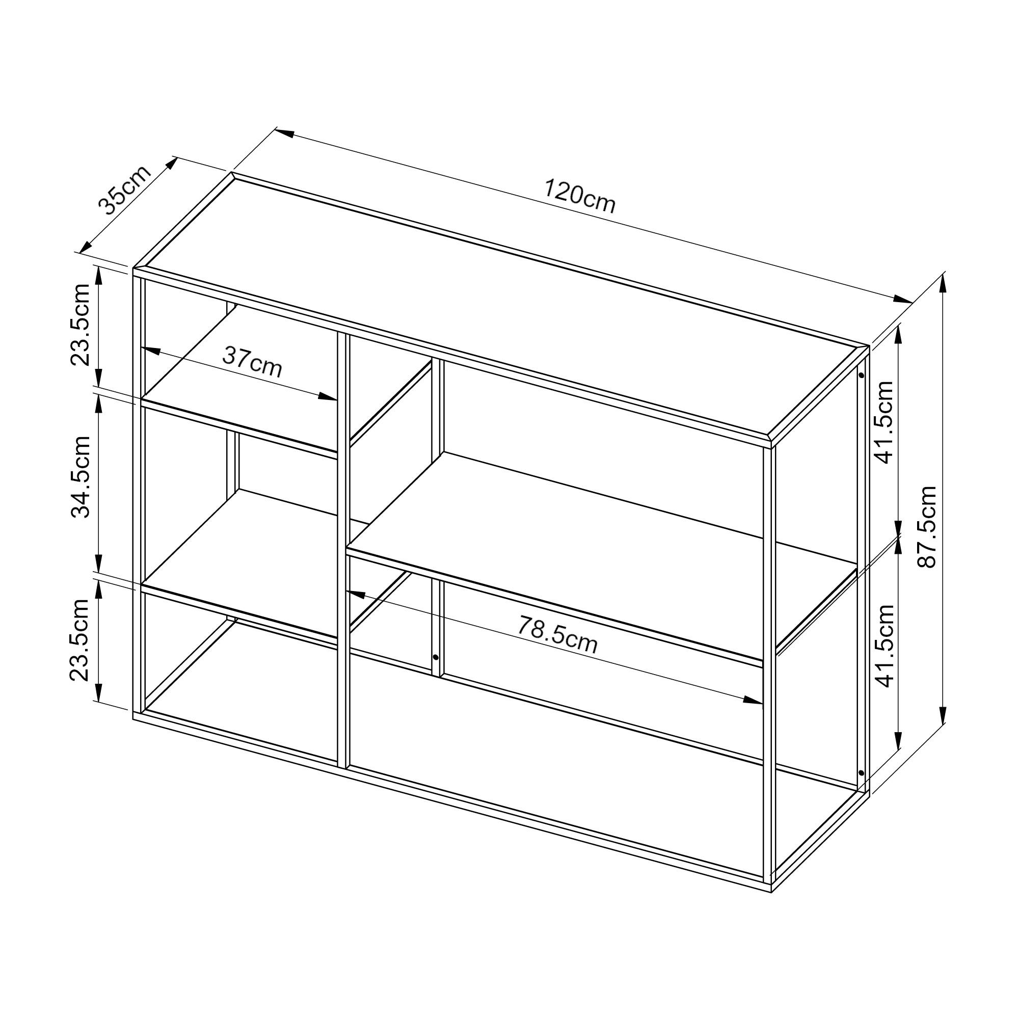 Thumbnail - [en.casa] Standregal, Weiß, Metall, Rechteckig, 120x87.5x35 cm, Wohnzimmer, ,
