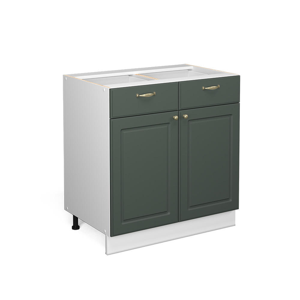 KÜCHENUNTERSCHRANK Fame-Line Grün-Gold Landhaus 80 cm ohne AP - Weiß/Grün, Holzwerkstoff (80/82/51.6cm) - Vicco