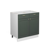 KÜCHENUNTERSCHRANK Fame-Line Grün-Gold Landhaus 80 cm ohne AP - Weiß/Grün, Holzwerkstoff (80/82/51.6cm) - Vicco