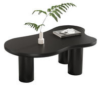 COUCHTISCH Wolkenform 107/66/40,5 cm Schwarz aus MDF mit PVC-Beinen - Schwarz, Holzwerkstoff (107/66/40.5cm) - OKWISH