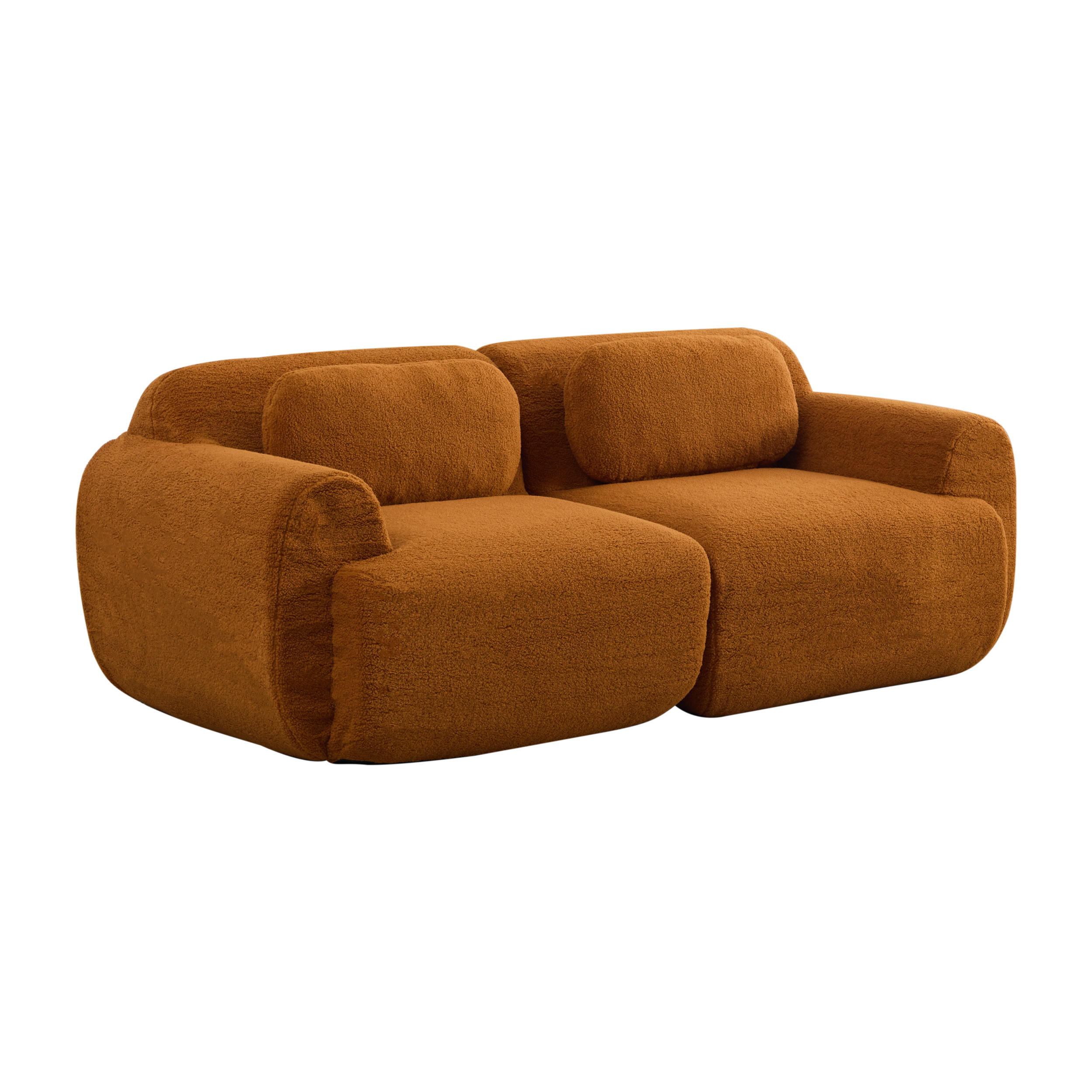 2-SITZER SOFA Chenille Caramel ohne Montage - Braun, Textil (189/71/91cm) - WISHDOR