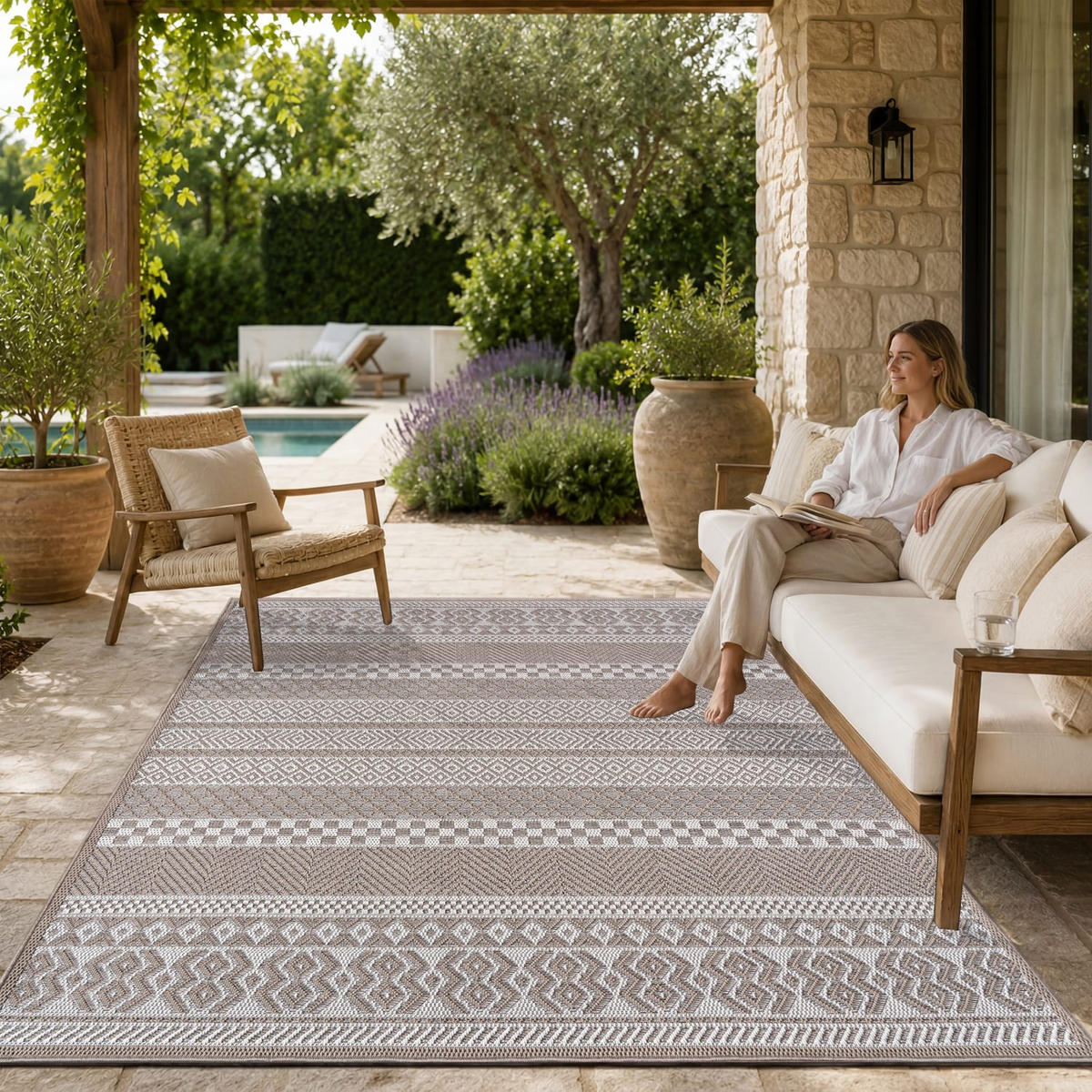 OUTDOORTEPPICH 80/150 cm Vermont 183 - Beige, Kunststoff (80/150cm) - Paco Home