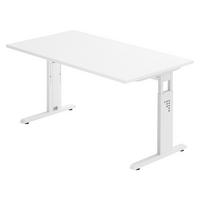 SCHREIBTISCH Serie-O 80/140/74 cm in Weiß/Weiß - Weiß, Holzwerkstoff (80/140/74cm) - bümö