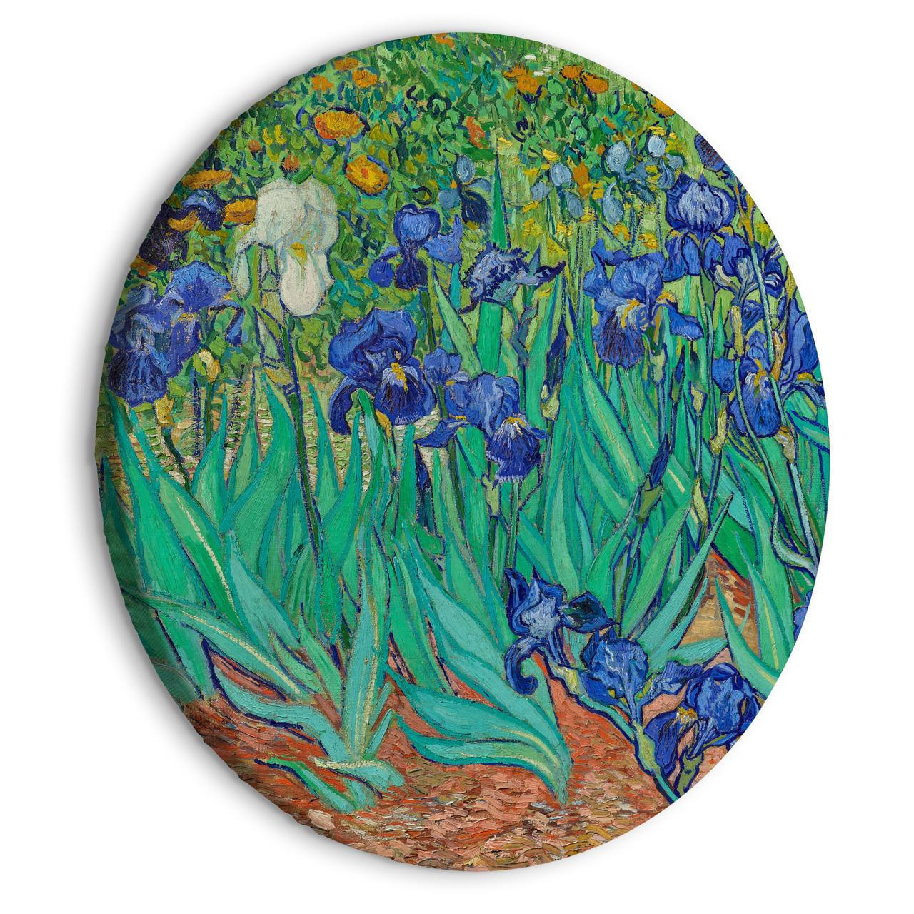 RUNDES BILD Blau 60/60 cm - Blau/Grün, Textil (60/60cm) - KUNSTLOFT