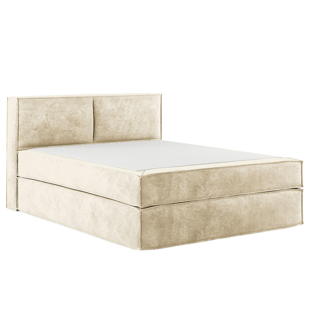 BOXSPRINGBETT mit Kopfteil - Premium - Beige, Textil (160/200cm) - home24