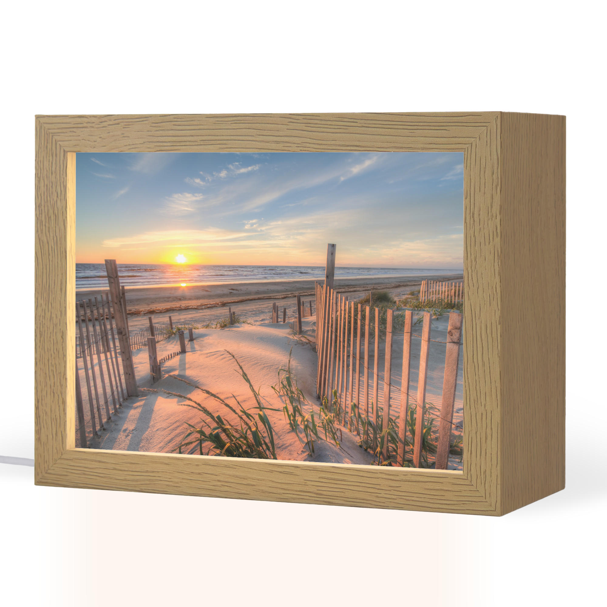 OnlyWow STOLNÍ LAMPA Pláž - Moře - Duna - Západ slunce - Krajina 20x15 cm