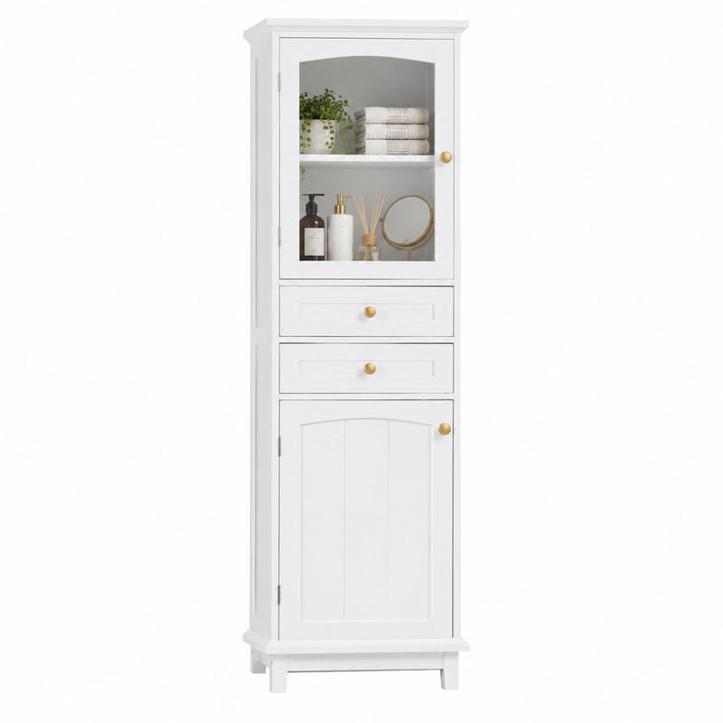 Beauniv Badezimmerschrank Weiß 36x160x45 cm