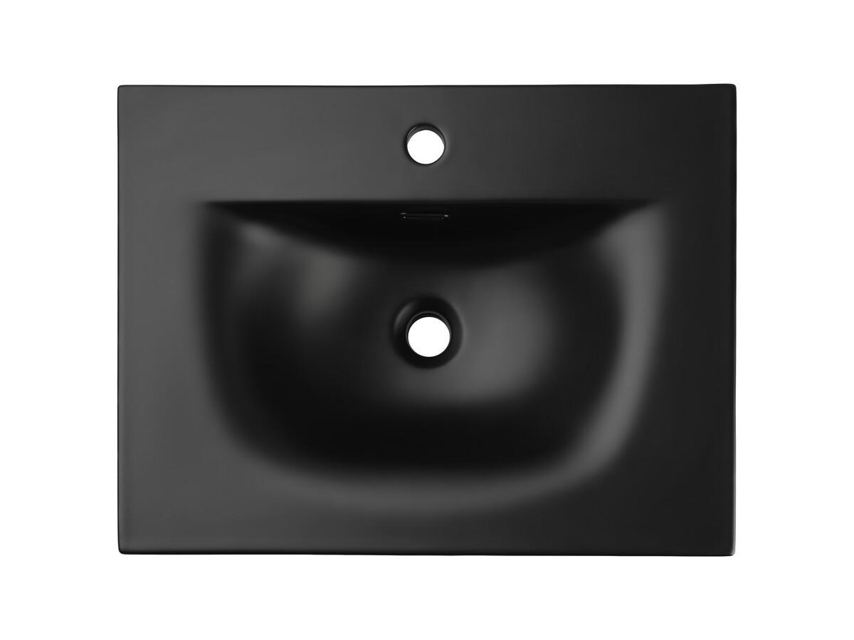 WASCHTISCHKOMBI 60cm 2 Teile - Ocean Black O BM452 in Schwarz / Geölter Eiche - Schwarz, Holz/Keramik (60/57/46cm)