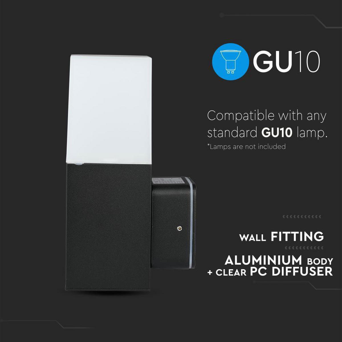 LED WANDLEUCHTE Aluminium Schwarz 2er Set - Schwarz, Metall (12.1/8/25cm)