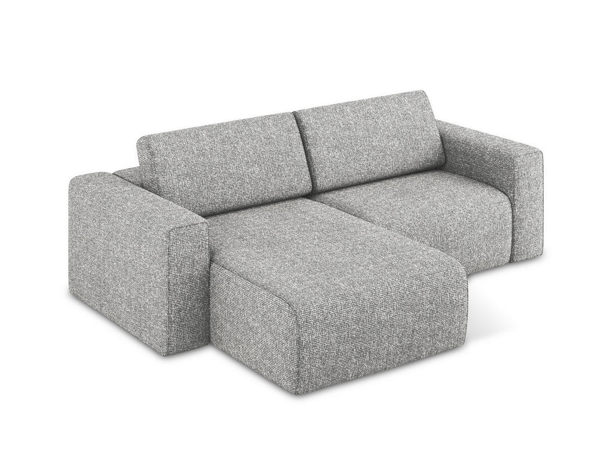 ECKSOFA Links Strukturstoff Stoff Grau - Beige/Silberfarben, Kunststoff/Textil (167/224cm) - Makamii