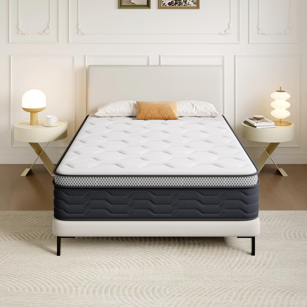 FEDERKERNMATRATZE 90/190 cm, Höhe ca.: 25 cm, komfortabel, 7 ergonomische Zonen - Multicolor, Textil (90/190cm) - DEWINNER