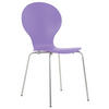 BESUCHERSTUHL Holz lila - Chromfarben/Lila, Holz/Metall (43/86/45cm) - CLP