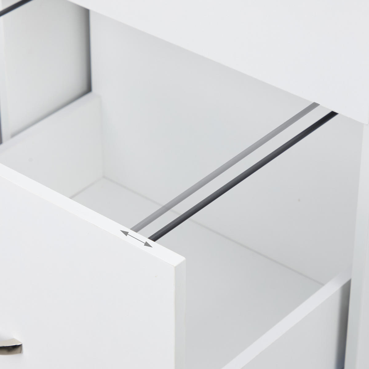 ROLLCONTAINER - Silberfarben/Weiß, Holzwerkstoff/Kunststoff (43/72/46cm) - Relaxdays