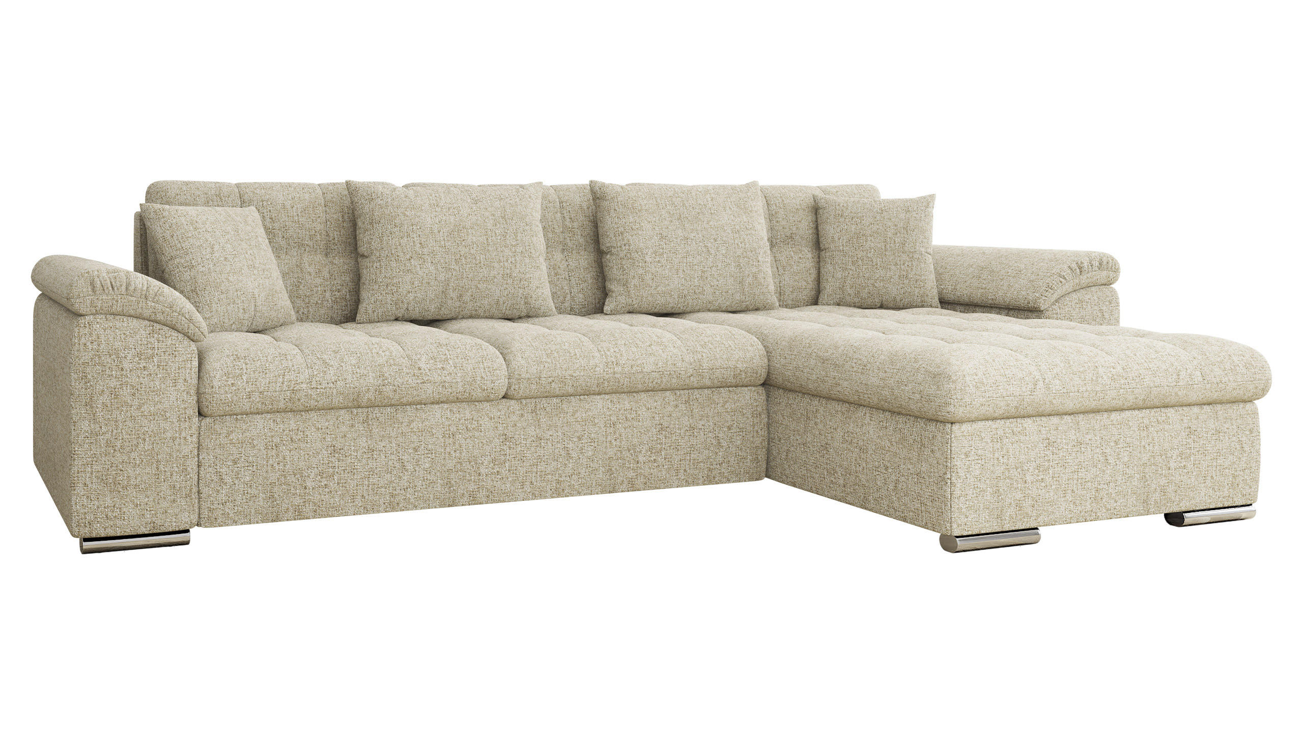 ECKSOFA Diana Premium, Seite: Rechts - Sandfarben, Holz/Textil (280/160cm) - MIRJAN24