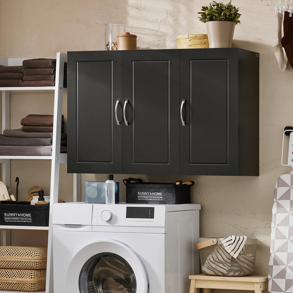 HÄNGESCHRANK Schwarz - Schwarz, Holzwerkstoff (90/60/30cm) - SoBuy