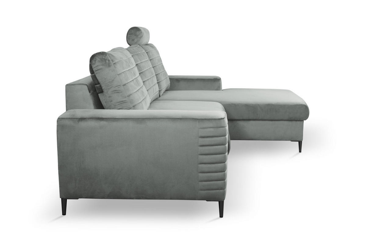 ECKSOFA NITRO R Grau (Velluto 16) - Grau, Holzwerkstoff (253/165cm) - Möblo