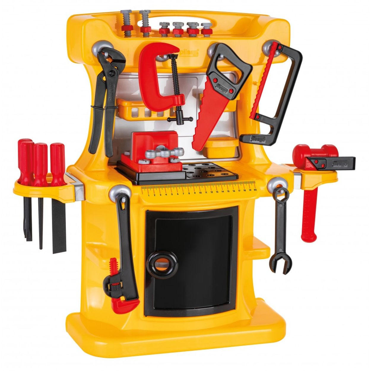 SPIELWERKZEUG Kinderwerkbank Lux 03538 gelb 50-teilig, Kinderwerkzeug, Hammer, Schrauben, Säge, Kunststoff - Gelb, Kunststoff (58/59/20cm) - Pilsan