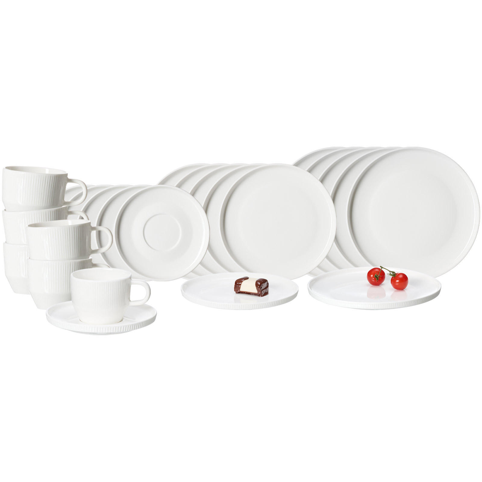 KOMBISERVICE Kelly weiß 24er Set - Weiß, Keramik (1/1/1cm) - Ritzenhoff Breker